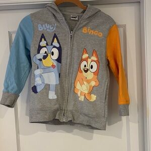 Bluey Kids Hoodie - Gray, Blue, and Orange